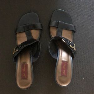 John Romaine Leather Upper Blue Summer Pump